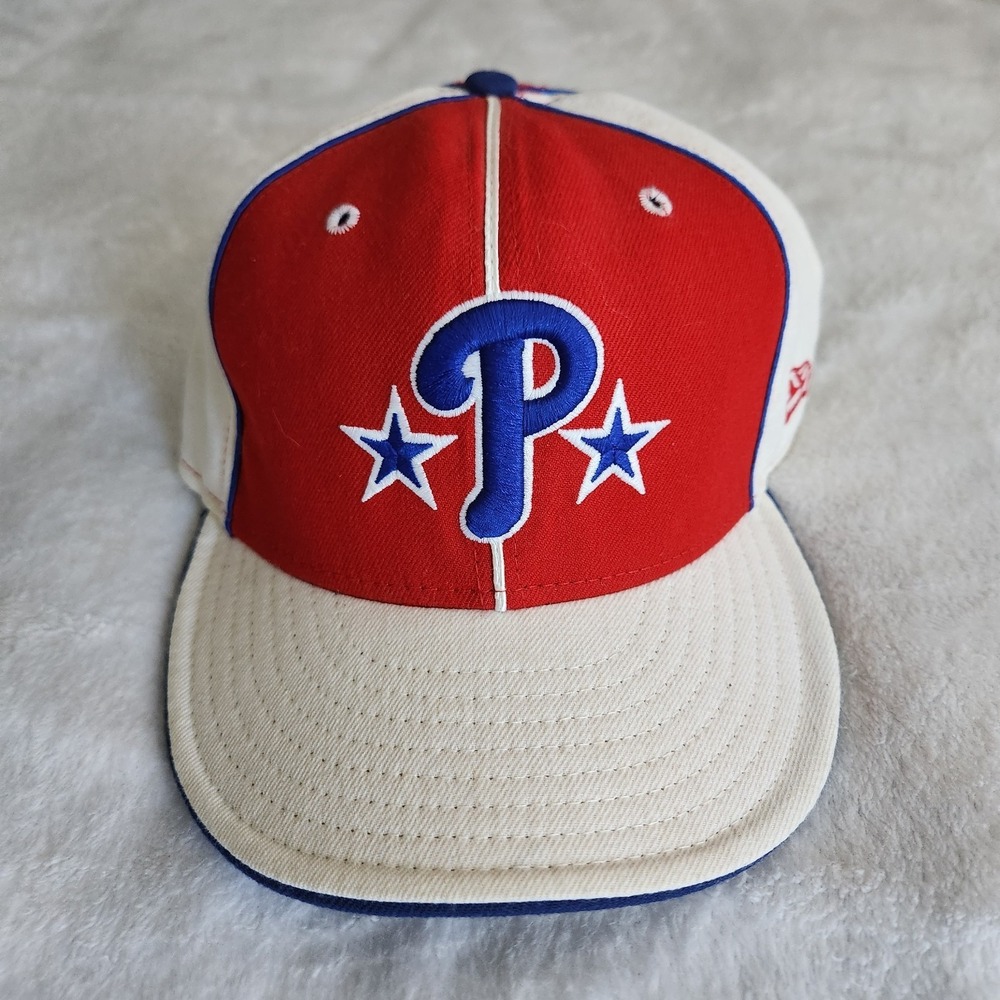Philadelphia Phillies Colorblock Pinwheel Fitted Baseball Hat New Era Cap 7 5/8